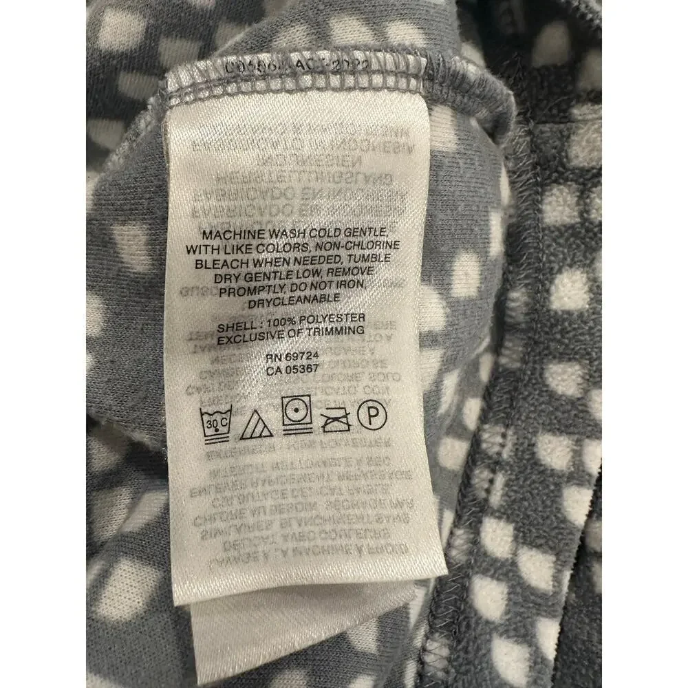 Columbia 1/4 zip fleece pullover jacket  geometric grey/white women size large